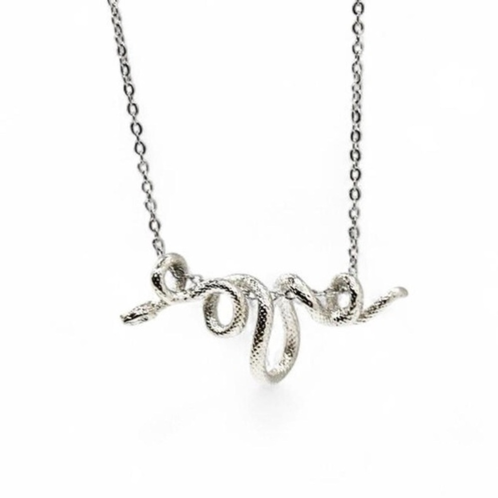 Wrap Around Silver Snake Necklace